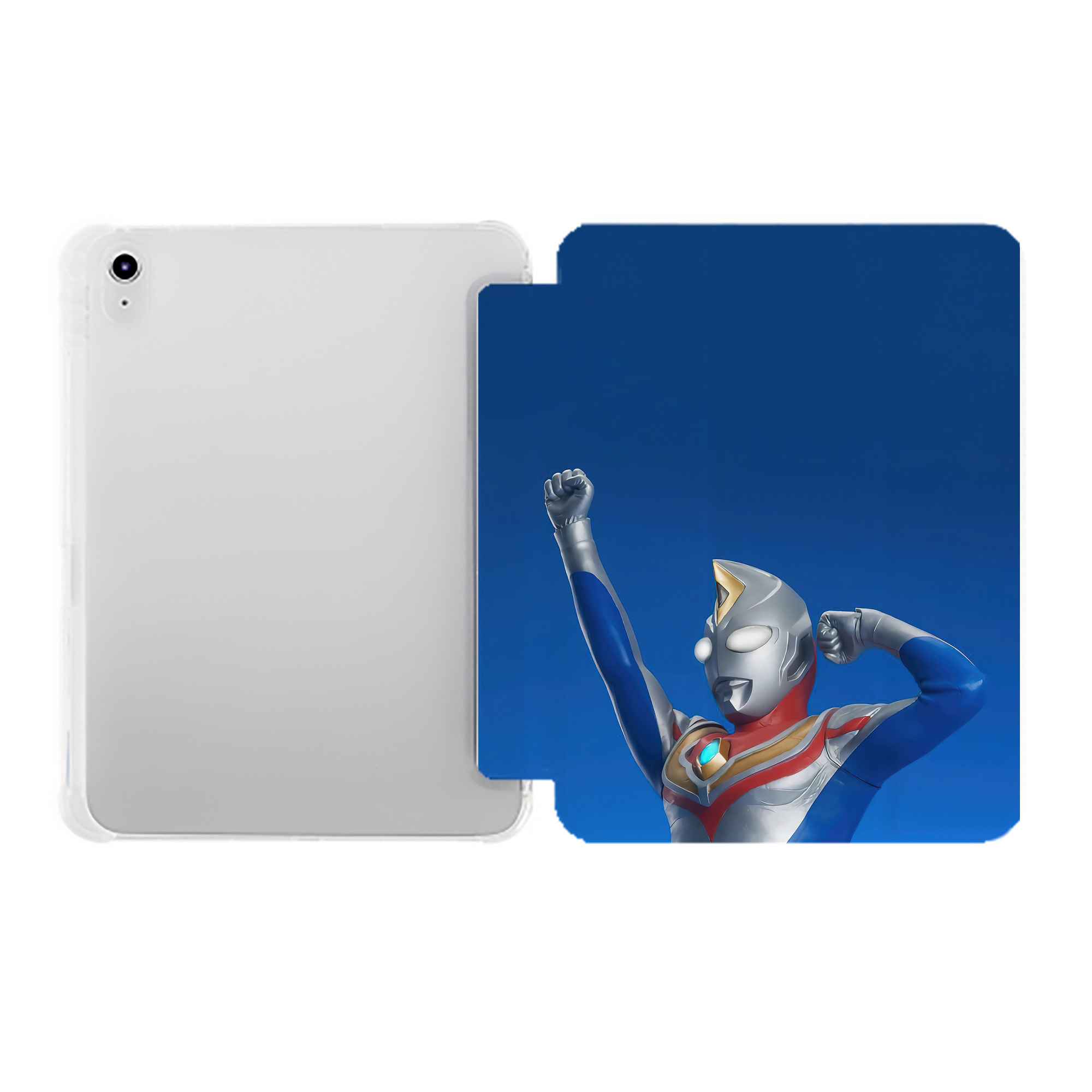（画像用） ウルトラマン Ultraman IPad ケース ペン収納付き 三つ折りスタンド PUレザー×シリコン 対応機種9.5/10.5/10.9インチ